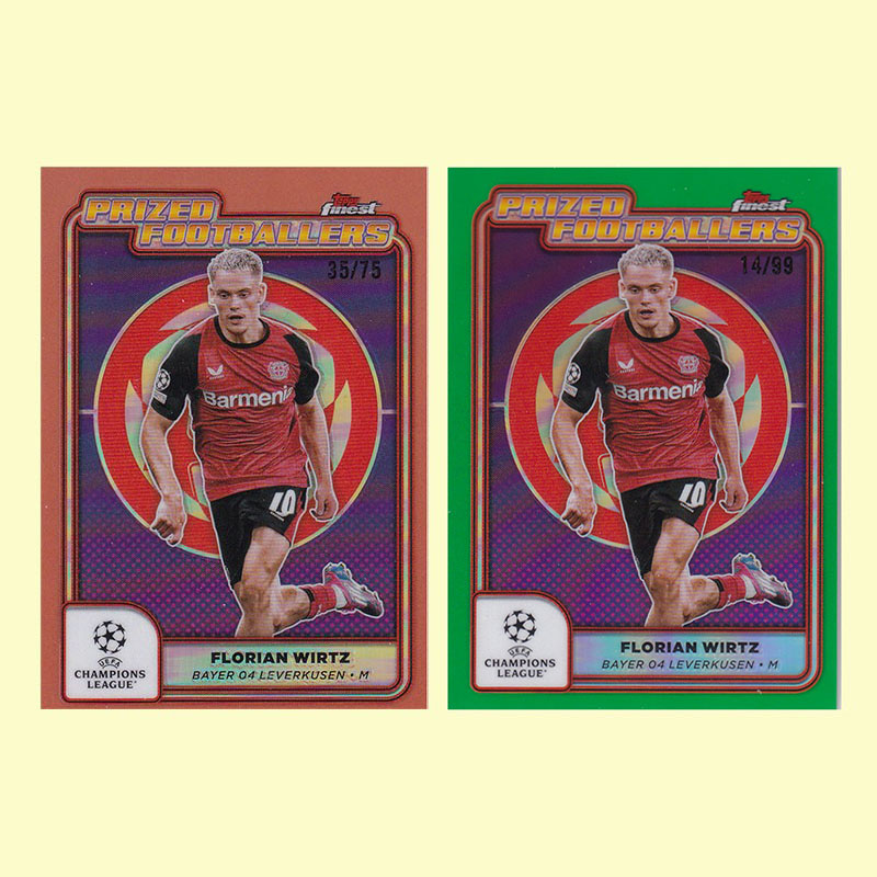 球星卡 维尔茨 75编橙折 典范球员特卡2025 topps finest勒沃库森