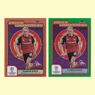 topps 球星卡 典范球员特卡2025 75编橙折 finest勒沃库森 维尔茨
