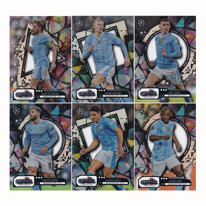 球星卡 曼城 水晶2023-24 Topps哈兰德 德布劳内 福登 阿尔瓦雷斯