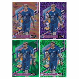 玫瑰金折 绿折 topps 恩佐 finest切尔西 75编 2022 球星卡