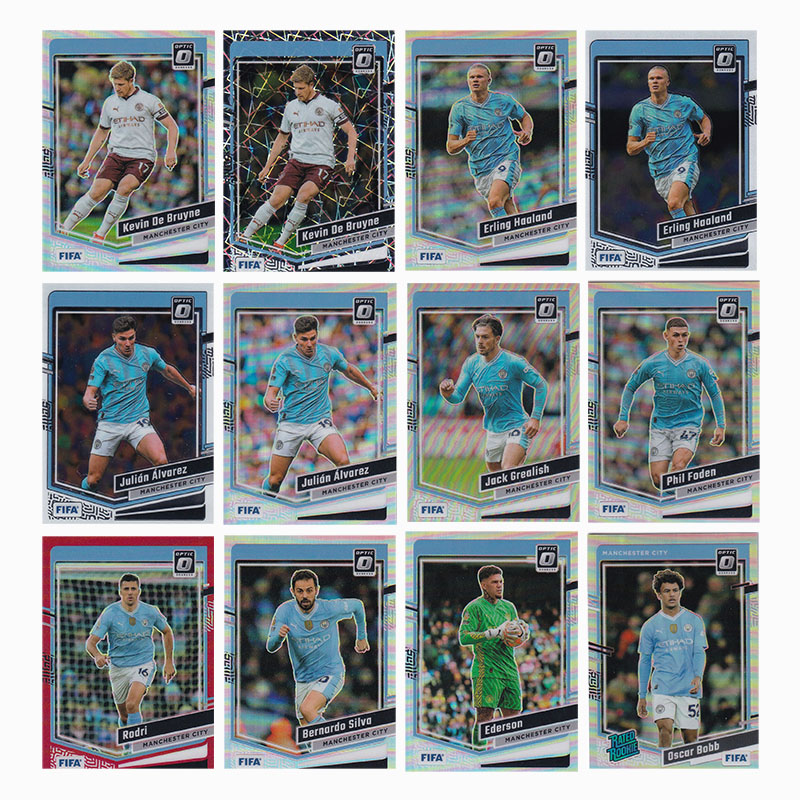 球星卡 曼城队 银折2023-24 donruss optic 哈兰德 德布劳内 福登