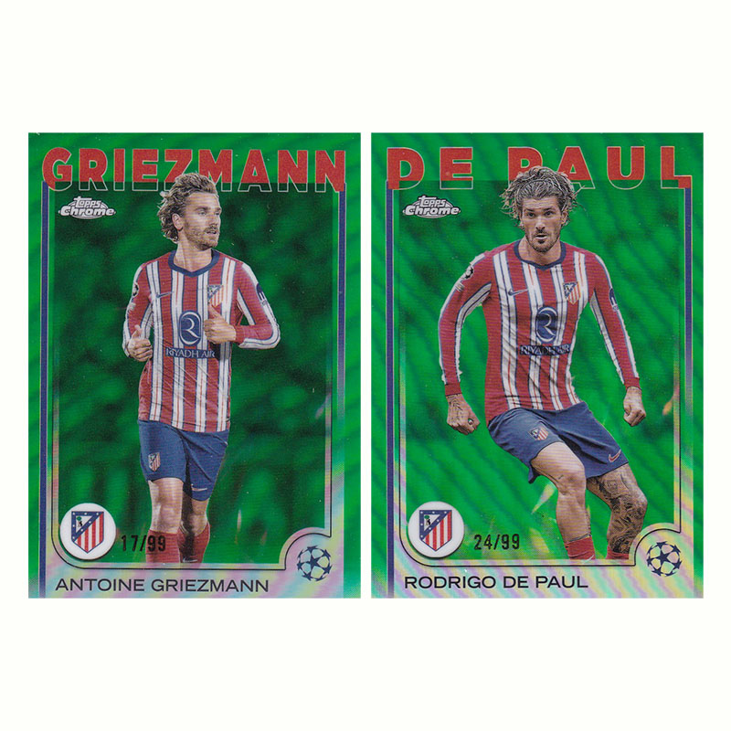 球星卡 格列兹曼 德保罗 99编绿折 2024-25 Topps chrome 马竞