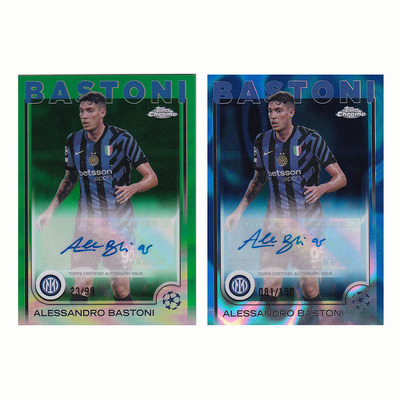 球星卡 巴斯托尼 签字 99编绿折 2024-25 Topps chrome 国米