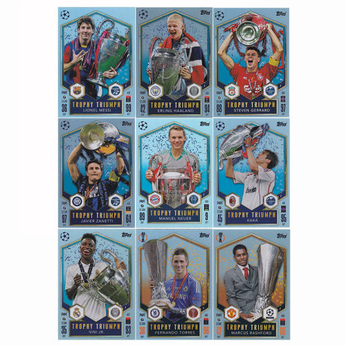 球星卡 欧冠捧杯 2024 Topps游戏版 梅西 哈兰德 维尼修斯 萨内蒂