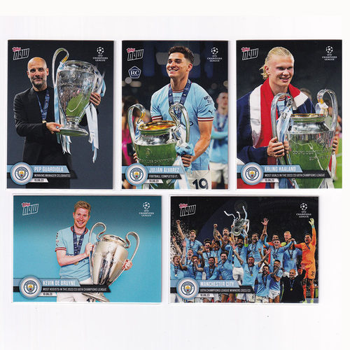 球星卡 曼城 欧冠夺冠捧杯 2022-23 topps now 哈兰德 德布劳内