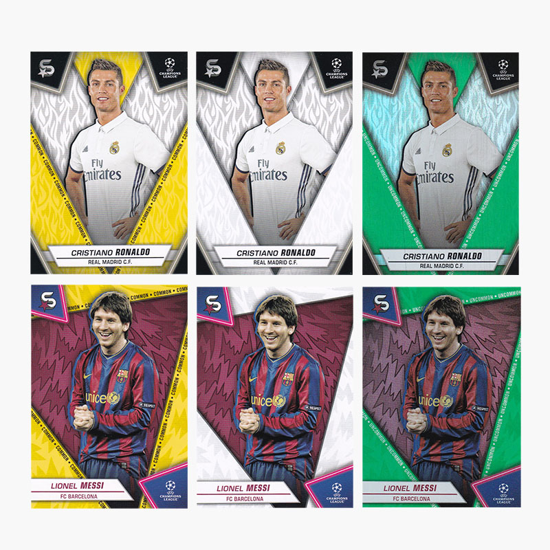 球星卡 超级巨星 2023-24 Topps UCC Superstars 梅西 C罗 绿折