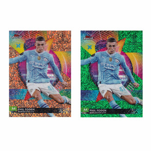 绿橙碎点折 2023 英超 福登 曼城 finest 50编 Topps 球星卡