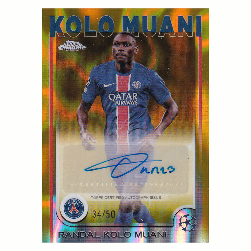 球星卡 穆阿尼 签字 50编 金熔岩折 2024-25 Topps chrome 巴黎
