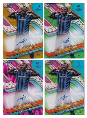 球星卡 图拉姆 签字 50编 粉熔岩 金折2024-25 topps finest 国米