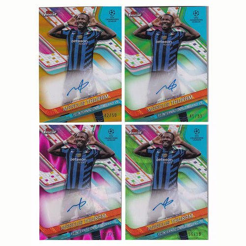 球星卡 图拉姆 签字 50编 粉熔岩 金折2024-25 topps finest 国米