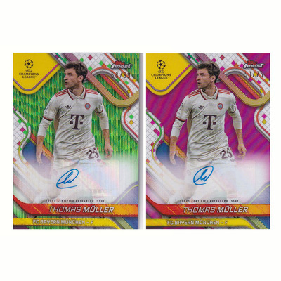 球星卡 托马斯穆勒 签字 99编 绿波纹折 2025 topps finest 拜仁