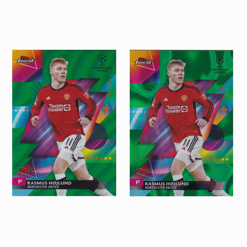 球星卡 霍伊伦德 99编 绿熔岩折 2023-24 Topps finest 欧冠 曼联