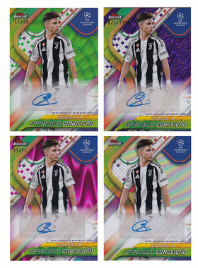 球星卡 孔塞桑 签字 75编粉熔岩折2024-25 topps finest 尤文图斯