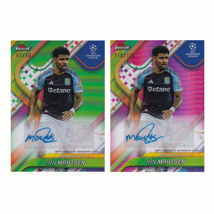 99编 绿折 finest 马特森 阿斯顿维拉 topps 签字 球星卡 2024