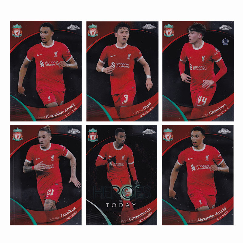 球星卡 利物浦队盒2023-24 Topps chrome 阿诺德 远藤航 齐米卡斯