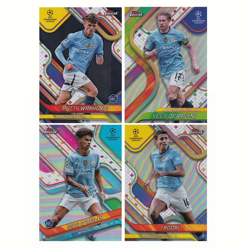 球星卡 德布劳内 罗德里 奥赖利 银折 2024-25 topps finest 曼城