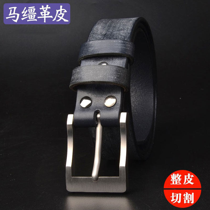 纯钛男士马缰皮针扣裤腰带