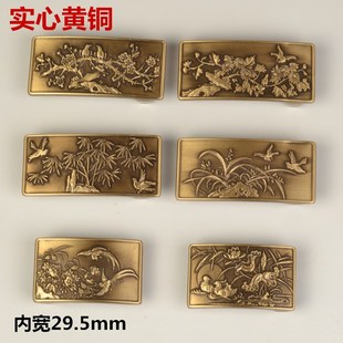女士细皮带雕花扣头 实心黄铜平滑扣 高端时尚大气裤带卡扣配件