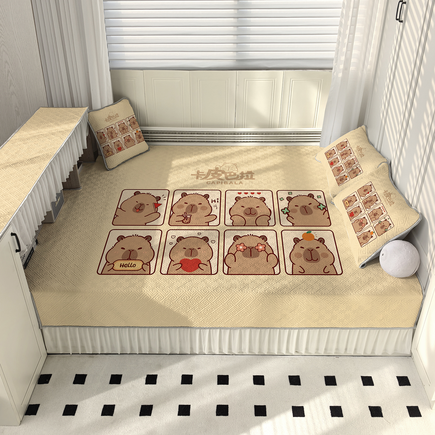 榻榻米专用床盖炕垫四季通用定制床笠防滑床单2025新款卡皮巴拉男