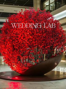 红色系新年装置打卡美陈装置摆饰婚礼艺术装饰橱窗陈列商业美陈