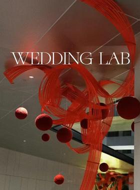 红色竹编挂球装置造景美陈装置摆饰婚礼艺术装饰橱窗陈列商业美陈