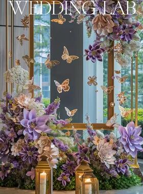 浅紫色蝴蝶美陈装饰商场中庭景区婚庆服装店美容店大型仿真蝴蝶