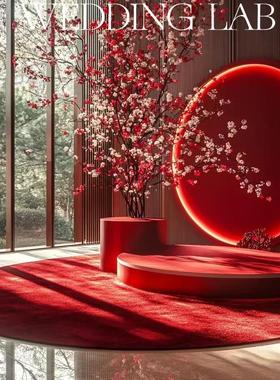 新年新春红色装置打卡美陈摆饰装饰婚礼艺术装饰橱窗陈列商业美陈