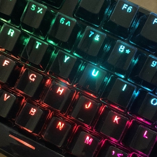 水晶朋克键帽方形圆形透光透明机械键盘104通用87白色矮键帽ikbc