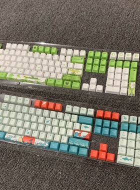 珊瑚海108五面热升华键帽PBT加厚机械键盘森林104ikbc akko杜伽87