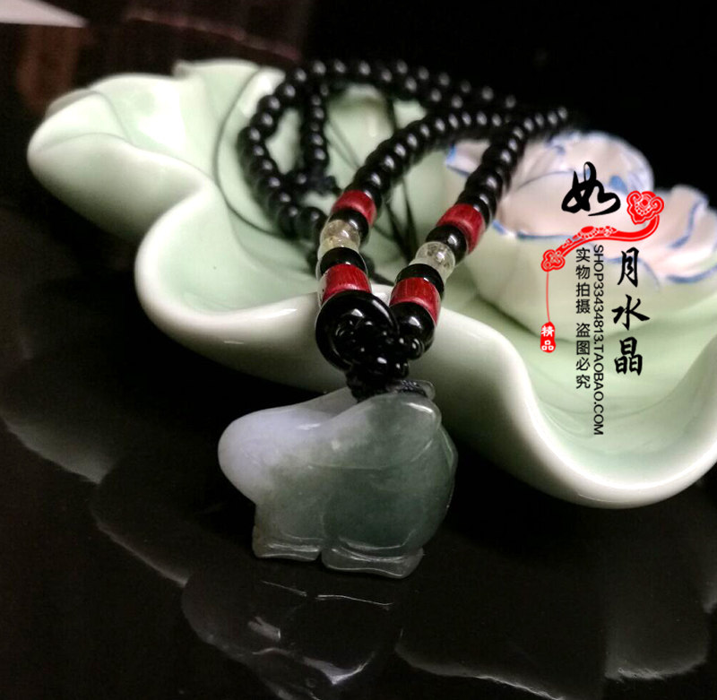 翡翠挂件立体生肖A货玉兔吊坠