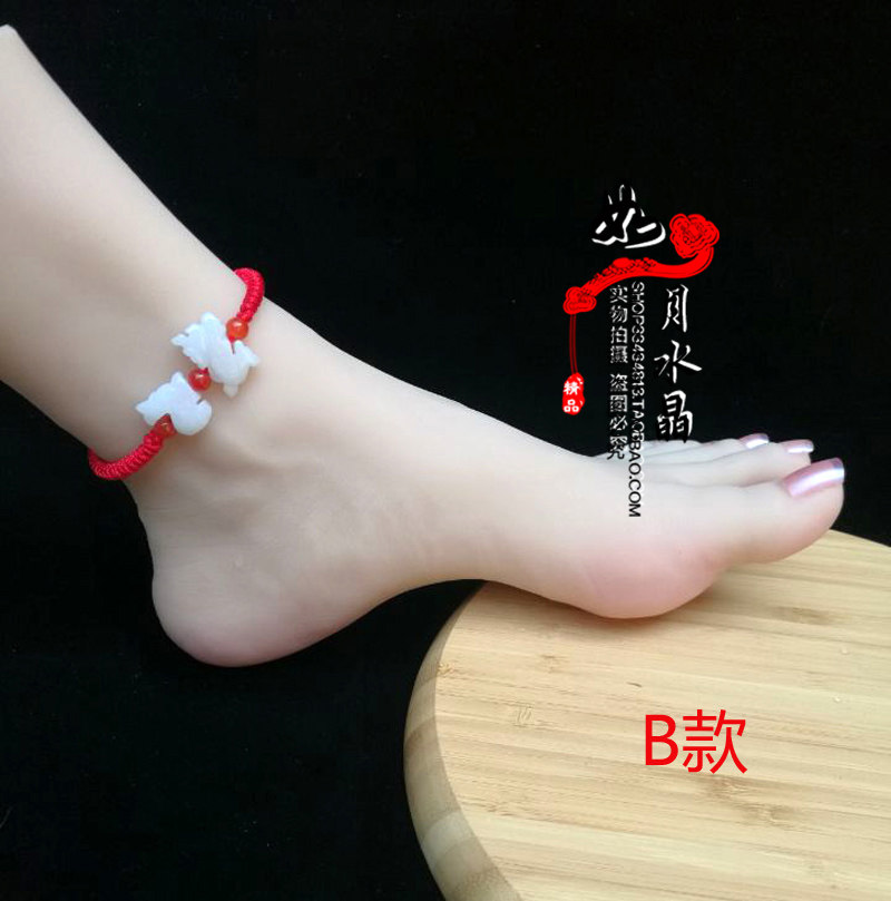 2026年天然翡翠生肖龙鸡六合手编红绳手链招财聚财脚链