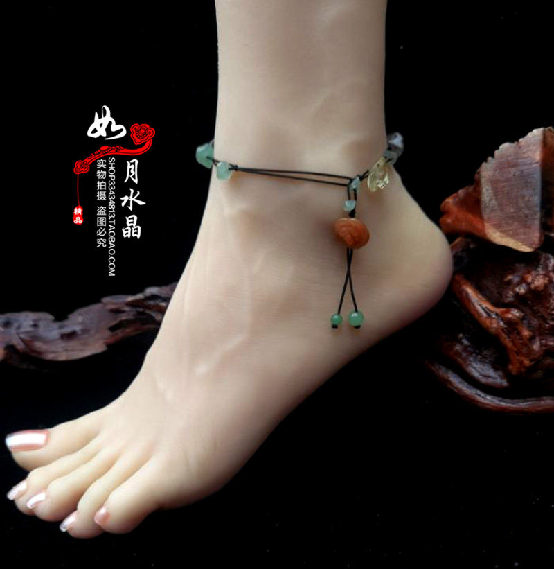 天然水晶脚链女2026年新款玫瑰花手工编织学生气质 1