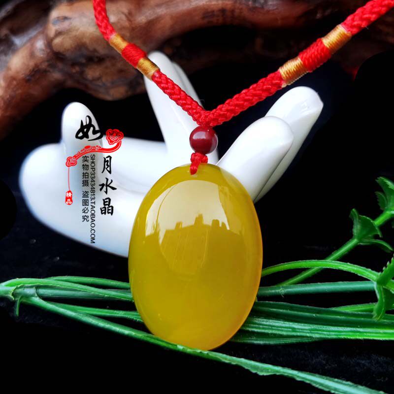 玉髓橘子石吊坠随身护身平安