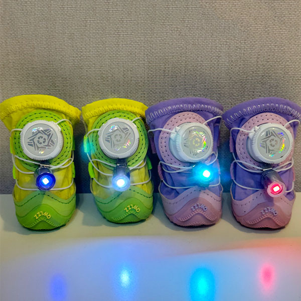 狗发光鞋灯炫酷宠物渐变灯小型犬比熊泰迪雪纳瑞夜间遛狗防丢鞋灯