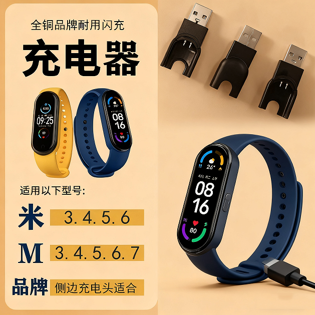 智能手环充电器适用于M8/M7/M6充电器直插方便快捷usb充电手表