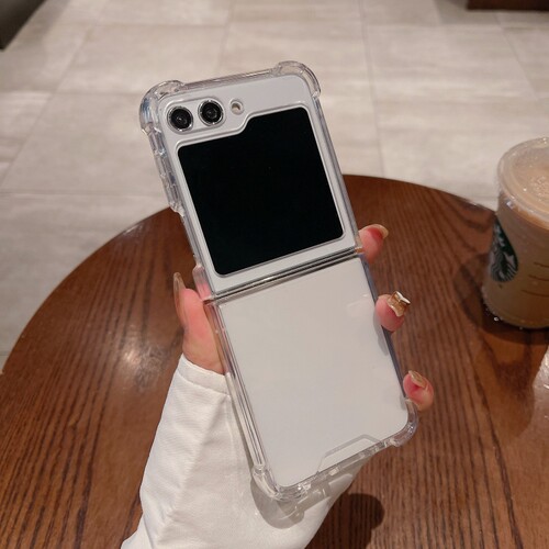 适用于三星zflip5手机壳硅胶手机壳三星折叠ZFlip6全包透明保护套防摔软壳