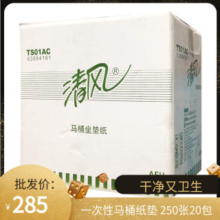 清风TS01AC马桶坐便纸座便纸马桶坐垫纸一次性马桶垫250张20盒