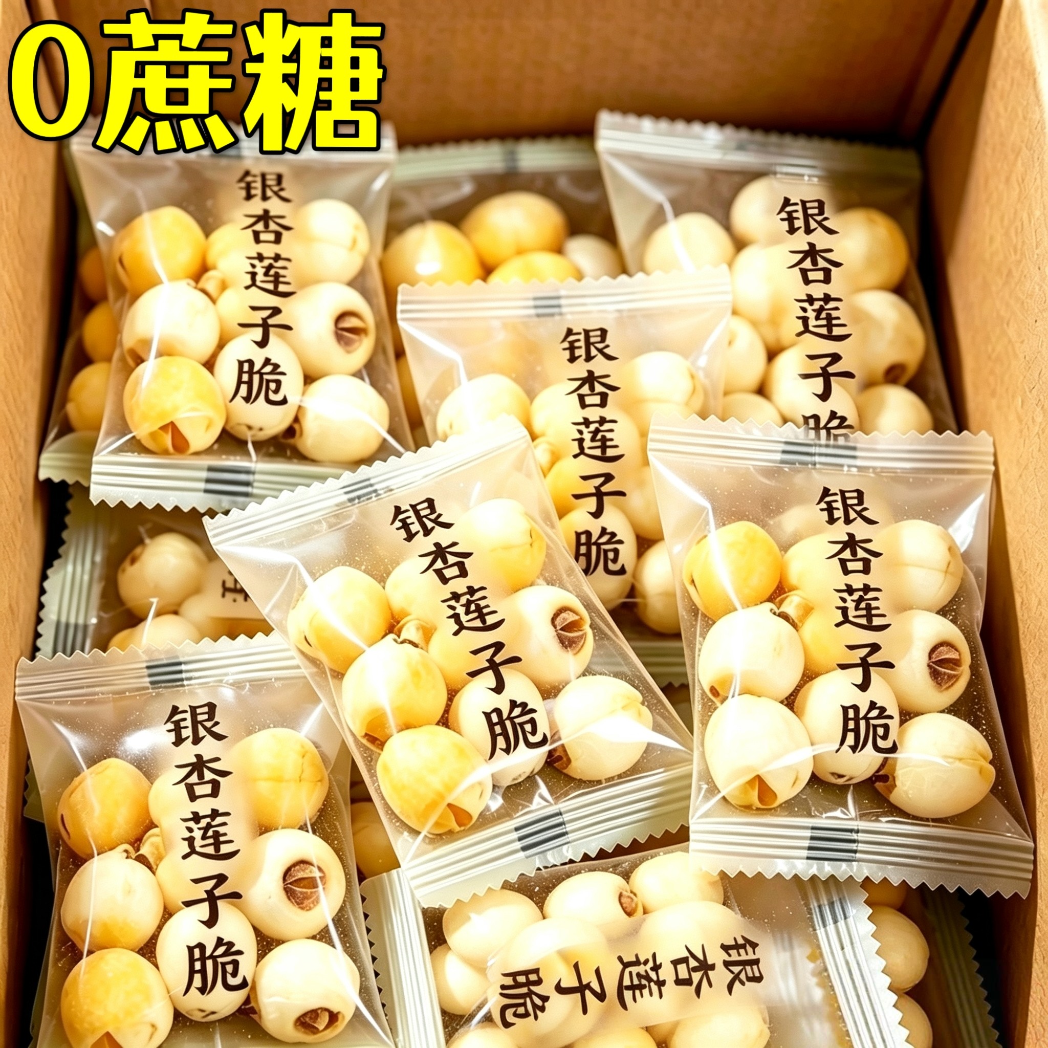 糖尿人专用零食品无糖精零食无糖精银杏莲子脆中老年糖友代餐解馋