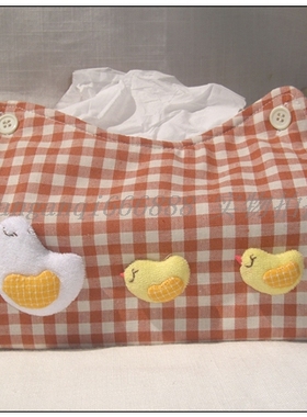 新款上架-外贸出口日单可爱小萌鸡叽叽绗缝布艺纸巾盒套02