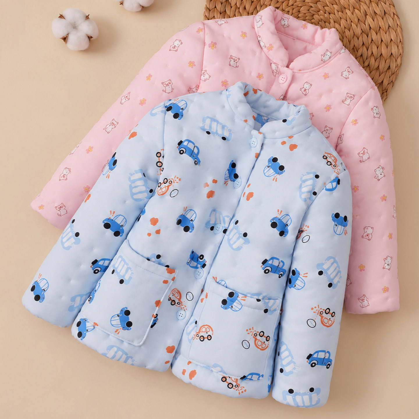 冬季纯手工加厚保暖儿童棉服