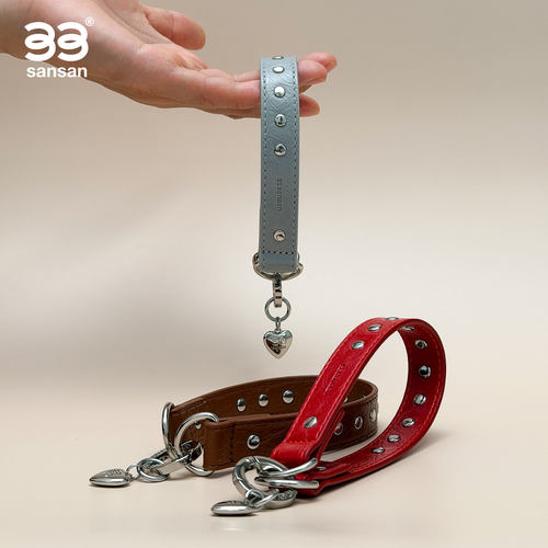 33SANSAN 原创手机腕带绳皮质可拎手机绳铆钉质感百搭可手提防丢