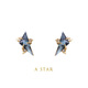 水晶耳饰品女纯银新款 STAR原创设计蓝宝石耳钉男潮单只几何个性
