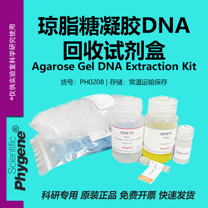 琼脂糖凝胶DNA回收试剂盒 100T/200T 科研试剂 [PH0208 PHYGENE]