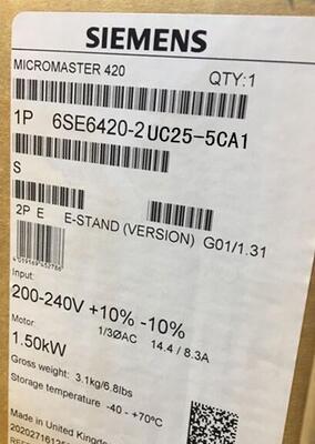 6SE6420-2UC25-5CA1 西门子MM420变频器 5.5kw 6SE64202UC255CA1