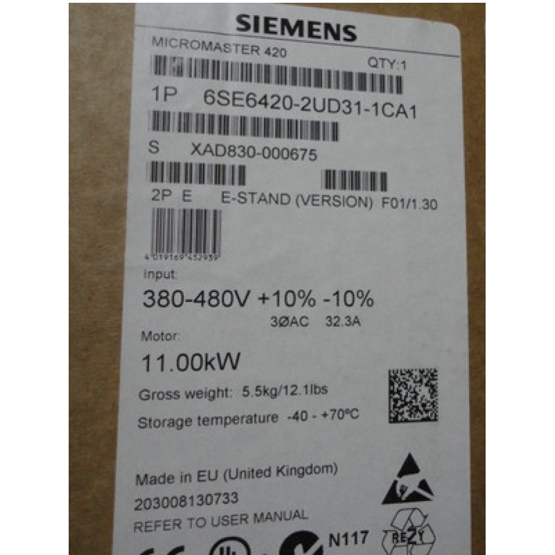 6SE6420-2UD31-1CA1 西门子420变频器380V 11KW 6SE64202UD311CA1