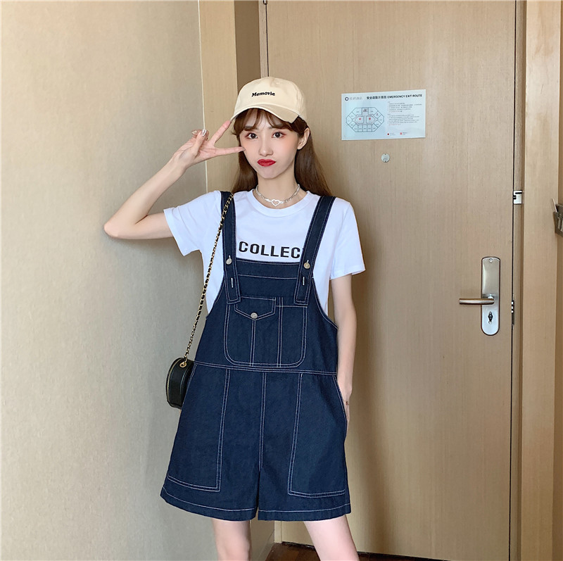 Real shot real price ~ age reduction retro loose high waist casual pants short pants straight pants with braces