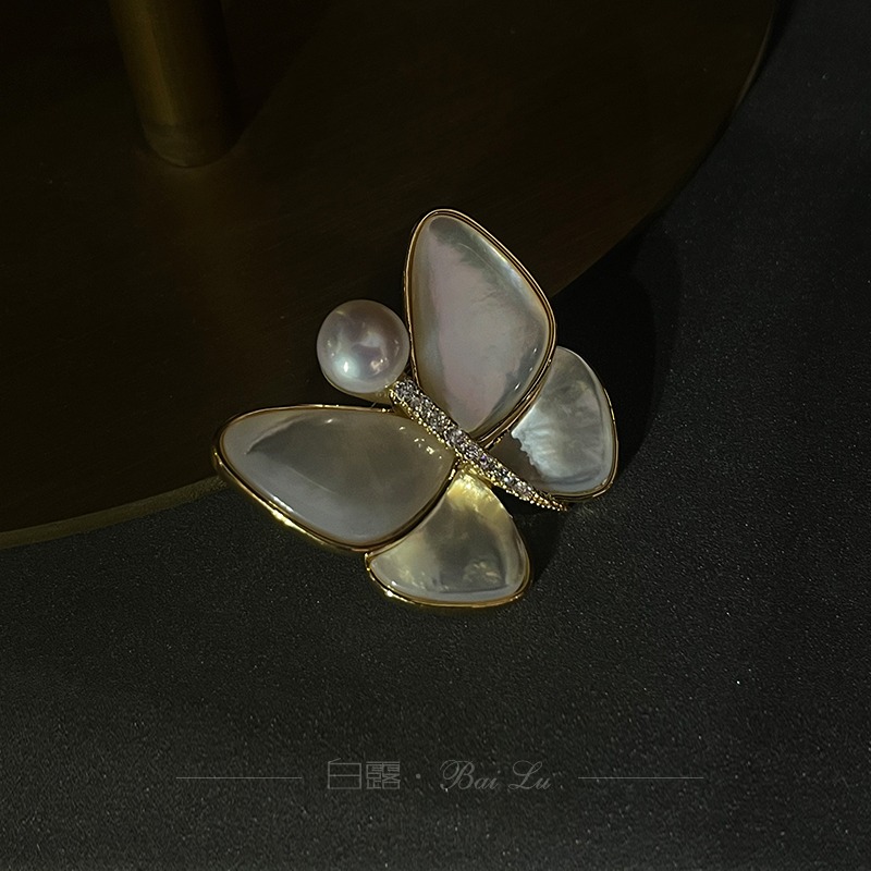 白露珠宝工作室胸针天然珍珠