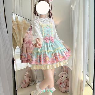 首批现货- 原创安睡小兔 少女可爱甜美Lolita背带裙洛丽塔裙子