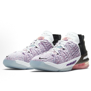 Nike/耐克 Lebron 18 防滑减震耐磨 低帮 儿童篮球鞋 紫黑蓝