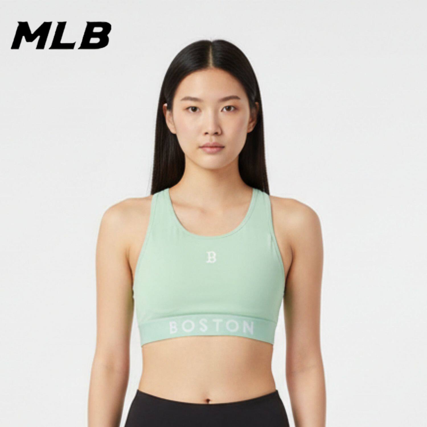 MLB美职棒女款 纯色百搭时尚B标圆领瑜伽训练运动休闲文胸背心